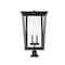 Z-Lite Seoul 4 Light Outdoor Pier Mounted Fixture, Black & Clear 571PHXXLR-533PM-BK - alternate 3